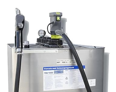 Impianto di serbatoio diesel, 1000 litri, protezione HW40, con valvola di riempimento automatica
