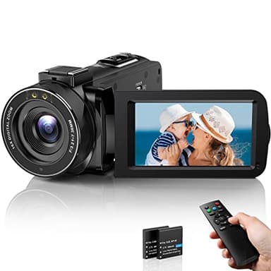 DPFIHRGO Videocamera Digitale FHD 1080P Camcorder 30FPS Vlogging Camera per Youtube 16X Zoom Digitale e IR Visione Notturna 3.0" IPS Schermo Videocamera Camcorder con 2 Batterie e Telecomando