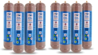 Bombola co2 per gasatore 600 gr usa e getta attacco M11x1 per erogatori - gasatori acqua frizzante, contenitore in acciaio N° 8 Bombole