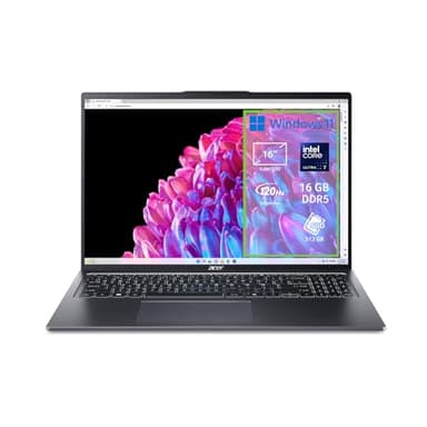 acer Swift Go 16 SFG16-72-77BB PC Portatile, Notebook, Intel Core Ultra 7 155U, RAM 16 GB DDR5, 512 GB PCIe NVMe SSD, Display 16" 3.2K OLED 120 Hz, Scheda Grafica Intel, Windows 11 Home