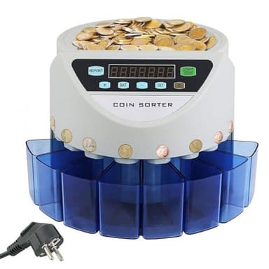 Contamonete Professionale Euro 220V 270 Monete al Minuto Conta Monete Euro Capacità di Moneta Selezionatrice di Monete 500 Macchina Contamonete Euro con 8 Scatole di Raccolta