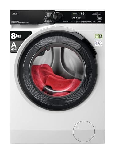 AEG Serie 8000 Lavatrice a carica frontale LR8H84BBY con tecnologia PowerCare, cassetto UniversalDose, capacità 8kg, bianco [Classe di efficienza energetica A]
