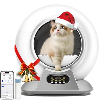 Lettiera Gatto Autopulente, Lettiera Autopulente Extra 65L, Cassetta di Controllo Della Sabbia Rimovibile, Allarme Sicuro,Controllo APP, Antipizzicamento per Più Gatti