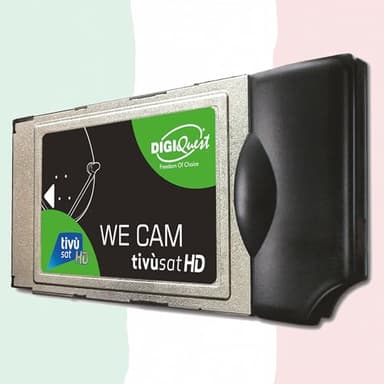 We CAM SmartCam Modulo di DIGIQuest – modulo HD CI+ WiFi con tasto WPS per la ricezione di canali HD/4K italiani via satellite Eutelsat HotBird 13,0° est (senza scheda TiVuSat)