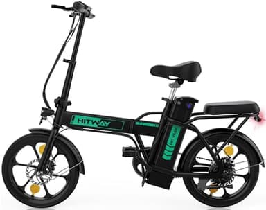 HITWAY Bicicletta Elettrica 16” Bici Elettrice Pieghevole Leggera Adulto E-bike, Li-Batteria 36V12Ah/36V8,4Ah, Max velocità 25km/h, Fino a 35-70km, Pedalata Assistita,Donna Uomo