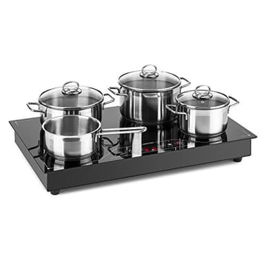 Klarstein Deejay - Piano Cottura a Induzione, 35 Watt, Vetroceramica, Pannello Comandi Touch, ad Incasso o Posizionamento Libero, 9 Livelli, Funzione Timer, Funzione Memory, Nero