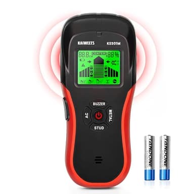 KAIWEETS Rilevatore, Sensore Elettronico 6 In 1, Scanner da Parete, Rilevatore Tubi Metallici con Display LCD per Rilevare Legno, Metallo，Cavi Nel Muro e Magnetico O Non Magnetico