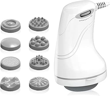 Massaggiatore Anticellulite Elettrico, Massaggiatore Cellulite Professionale con 8 Accessori Intercambiabili, Stringere Modellare, Alleviare L'affaticamento di Collo, Spalle, Vita, Pancia, Gambe