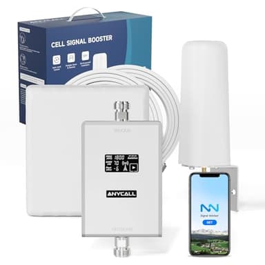 ANYCALL Amplificatore Segnale Cellulare 4G LTE 3G GSM Ripetitore per Casa sulla Banda 3 e 7 per TIM, Tre e altro con Antenna Omnidirezionale