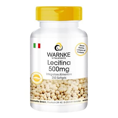 Lecitina 500mg (da soia, senza ingegneria genetica) - 250 Softgel | Warnke Vitalstoffe - Qualità da farmacia tedesca