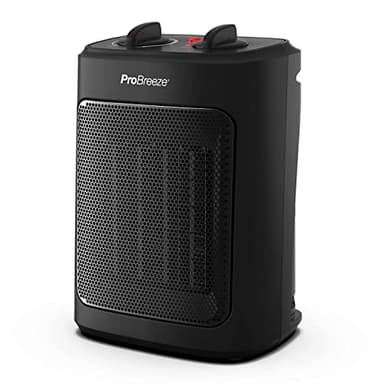 Pro Breeze Stufetta Elettrica Basso Consumo 2000W in Ceramica - 3 modalità, ventilazione, protezione surriscaldamento/ribaltamento. Compatta e sicura per casa, ufficio, bagno. Termoventilatore
