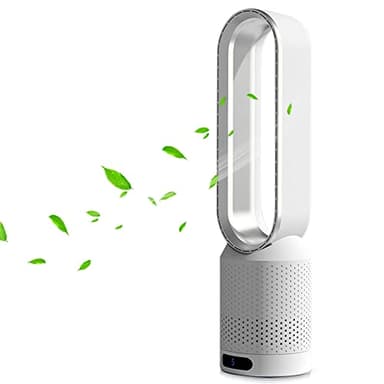 SHAVINGFUN Ventilatori a torre,Ventilatore a piantana Senza Pale,ventilatore con telecomando,display LED,8 velocità,timer 2 ore,ventilatore silenzioso per casa,camera da letto,soggiorno,uffici