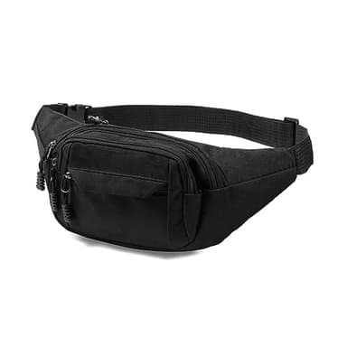 Vinabo Marsupio Uomo Donna Unisex, Marsupio Sportivo Grande con 4 Zip Tasche,Marsupio da Unisex per Allenamento All'aperto Escursionismo Campeggio