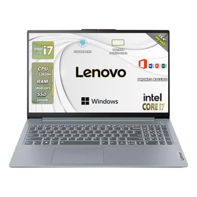 Lenovo Ideapad slim, Notebook i7, pc portatile intel core 13620h, ram 16Gb ddr5, Display FHD 15,6" IPS, SSD 1 Tb Nvme, Tastiera retroilluminata, fingeprint, Wi-Fi,USB Thunderbolt 4.0, W11 Pro