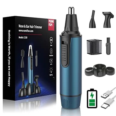 Tagliapeli Naso e Orecchie Professionale taglia peli naso Ricaricabile USB peli naso uomo.Tagliapeli per Naso IPX7 impermeabile e facile da pulire,Rasoio Orecchie Naso per uomini e donne,Blu