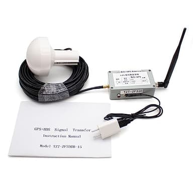 Toplionace Kit Completo di Trasferimento Amplificatore di Segnale Ripetitore di Segnale GPS per Interni L1 BD2 con Antenna Ricevente a Fungo da 15M