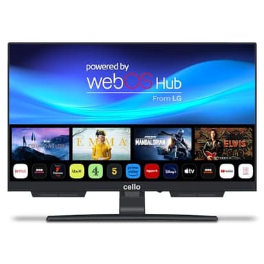 Cello C1924WSH 19" pollici SMART TV frameless Triplo sintonizzatore DVB-C/-S2/-T2 Bluetooth Ultrafast WebOS by LG Altoparlanti Pitch Perfect Netflix Prime Made in Europe [2024], 19" (2024)