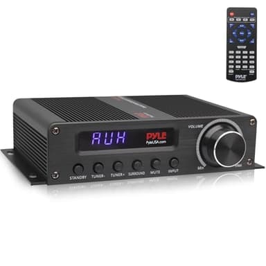 Pyle Amplificatore Audio Stereo Wireless Bluetooth, 75 Watt Amplificatore 5.1 Canali per Home Theater, Surround con HDMI, AUX, Antenna FM, Ingresso Subwoofer
