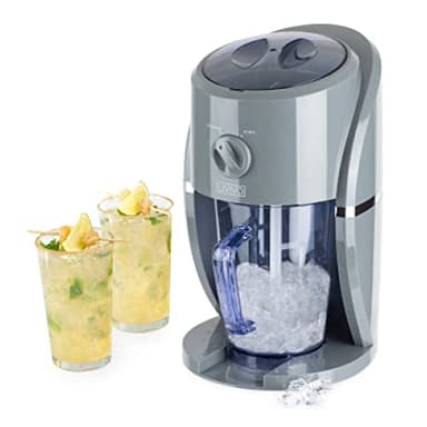 LIVIVO Tritaghiaccio elettrico con paletta per ghiaccio e grande contenitore rimovibile per fare coni di neve, miscelare granite, cocktail, frappe, tè freddo e caffè, ecc. (grigio)