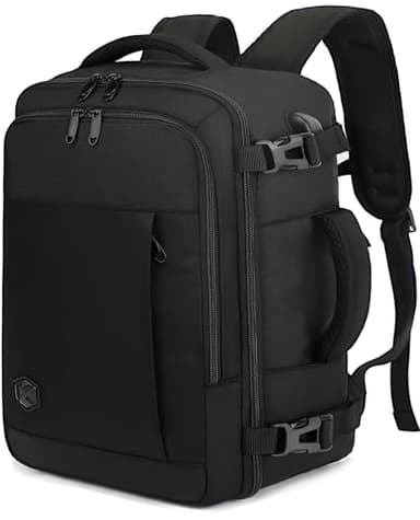 VANKEV Zaino Ryanair 40x20x25 Zaino da Viaggio Aereo Bagaglio a Mano Piccolo Borsa da Cabina 20L per Voli Zaino da Viaggio Donna Uomo,14 Pollici Zaino Porta PC per Scuola Lavoro Trekking Nero