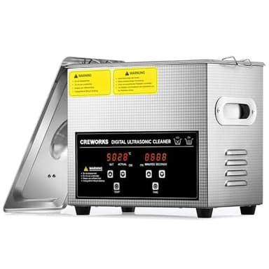 CREWORKS 3L Pulitore Ultrasuoni Industriale con Riscaldatore e Timer Digitale 120W Lavatrice ad Ultrasuoni in Acciaio Inossidabile Pulizia a Ultrasuoni per Orologi Dentarie Occhiali Ricambi di Auto