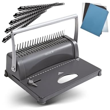 Genie CB 850 spiralbindeg Batterie (fino a 350 fogli, DIN A4, da 75 pezzi incluso Starter set) argento/nero