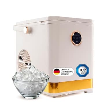 STARKFELD Ice Maker, macchina per cubetti di ghiaccio di lusso, 15 kg di ghiaccio in 24 ore, autopulente e senza germi, serbatoio dell'acqua da 1,5 l, gelato in 6 minuti, 2 misure, compatta e