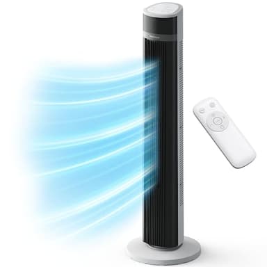 Pro Breeze Ventilatore a torre oscillante alto 101,6 cm, potente ventilatore elettrico da 45 W, ventilatore senza lama con telecomando, 3 velocità, 4 modalità, timer 15 ore, ventola di raffreddamento