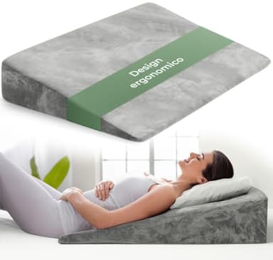 Cuscino antireflusso adulto da Lettura con Memory Foam - cuscino sollevatore ergonomico, cuscino a cuneo per letto e divano per gambe e Schiena, cuscino neonato, cuscino reflusso gastroesofageo