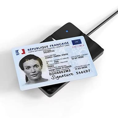 Elexlinco NFC Contactless Smart & EID Card Reader, Legge in Modo Efficiente i Dati Contenuti Nella Tessera Sanitaria ID, 13,56 MHz, Funziona con ISO14443A/B