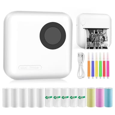 Mini Stampante Fotografica, Mini Stampante Termica,Stampante Fotografica Istantanea Portatile, Mini Stampante Termica Bluetooth con Ricarica USB Stampante, per Fotografica, Note, Diario, Elenco, Memo