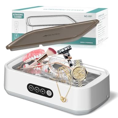Pulitore Ultrasuoni, 650ml Ultrasonic Cleaner, 48000Hz Lavatrice Ultrasuoni, 40W Pulizia Ultrasuoni per Occhiali, Gioielli, Protesi Dentarie, Monete – Pulizia Profonda in Pochi Minuti