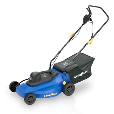 Goodyear – Rasaerba elettrico da 1800 W. Motore 3200 giri/min 210-230 V. Rasaerba a filo con larghezza di taglio 40 cm. 71x48x29 cm. Sacco di raccolta da 35 litri