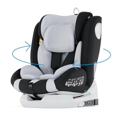 Babify Onboard Seggiolone Auto Isofix I-Size per Bambini da 0 Mesi - 12 Anni, 40-150cm, Seduta Auto Bimbi Regolabile e Reclinabile, rotazione di 360º, Gruppo 0, 1, 2, 3