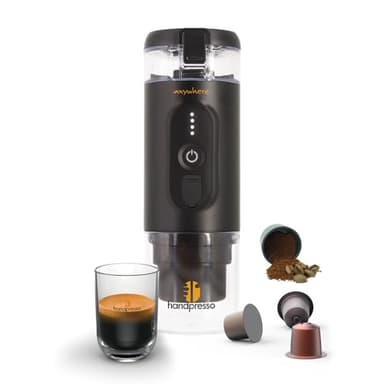 Handpresso - macchina caffè a batteria E-Presso 21700 | mini macchina caffe portatile a batteria USB rimovibile | macchina caffè da viaggio per capsule espresso o caffè macinato | Serbatoio 60 ml