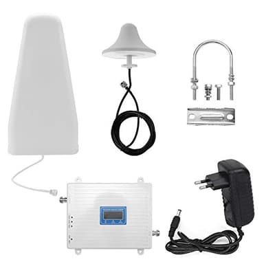 Weytoll Amplificatore di segnale 110-220 V, con tripla banda 900 1800 2100 GSM DCS WCDMA 2G/3G/4G LTE Universal Booster di segnale intelligente Kit ripetitore