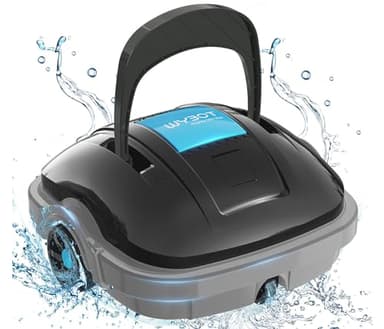 WYBOT Robot Piscina, Aspirapolvere per Piscina Dura 100 Minuti, per Piscine Fuori Terra e Piscine interrate a Fondo Piatto, Doppio Motore, Fino a 80 m²