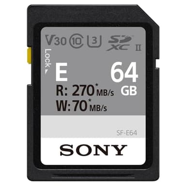 Sony Memoria SD-XC 64 GB Serie E, Lettura 270 MB/s, Scrittura 45 MB/s