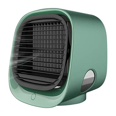 XBSLJ Mini Condizionatore Portatile con Gas Refrigerante USB 3 in 1Umidificatore, Purificatore, Desktop A 3 velocità Air Cooler per Casa, Ufficio E Auto,Verde