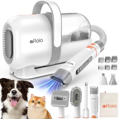 Afloia Tosatrice per Cani Professionale, Toelettatura e Aspirazione a Vuoto per Animali Domestici, Rasoio per Gatti Pelo Lungo, 7 Strumenti Tosatore