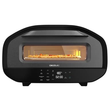 Cecotec Forno Elettrico per Pizza con Finestra Pizza&Co Tifosi. 1700W, Capacità 12 Litri, Controllo Digitale, Acciaio Rivestito, 8 Funzioni, Timer, Temperatura 80°C - 430°C, Luce Interna