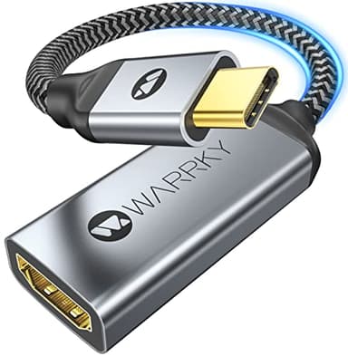 WARRKY Adattatore da USB C a HDMI 4K, [Spine Placcate in Oro] Adattatore HDMI a USB C, Compatibile con Thunderbolt 3/4, MacBook Pro, Macbook Air, iPad Pro, iPad Mini 6, Surface Pro/Go, S23