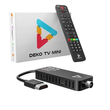 Deko TV MINI Stick - Decoder Digitale Terrestre 2025 WiFi - DVB-T2 Decoder PVR HEVC - Main 10 Bit - USB WiFi Multimedia PVR [2in1 telecomando].