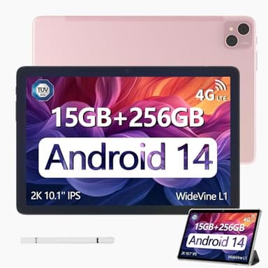 DOOGEE T10 PRO Tablet, Android 14 Tablets 10 Pollici, 15GB RAM + 256GB ROM/TF 1TB, PC con sim, Octa Core 8580mAh, Dual 4G LTE, 5G WiFi, 13MP + 8MP, Widevine L1/GPS/OTG/Type-C, Rosa