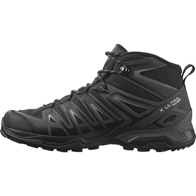 Salomon X Ultra Pioneer Mid Gore-Tex Scarpe Impermeabili Escursionismo da Uomo, Qualsiasi condizione meteo, Tenuta del piede sicura, Stabilità e ammortizzazione, Black/Magnet/Monument, 43 1/3 EU