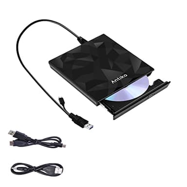 Antika Lettore CD DVD Esterno Tipo C USB 3.0 con Cavo Esteso di Alimentazione per Lettore DVD CD/DVD +/-RW Masterizzatore per PC Desktop Apple Mac Macbook Pro Windows 11/10/8/7/XP Linux OS