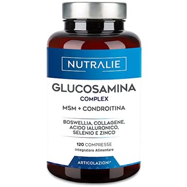 Glucosamina con Condroitina, MSM e Collagene | Mantenimento delle Ossa Normali con Glucosamina, Condroitina, MSM, Collagene, Acido Ialuronico, Boswellia, Selenio, Zinco | 120 Compresse