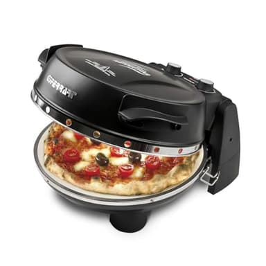 G3 Ferrari G10032 Pizzeria Snack Napoletana Forno Pizza Plus Evo, Doppia Pietra Refrattaria, Diametro 31 Cm, 1200 W, Nero