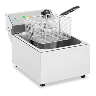 Royal Catering Friggitrice Professionale Friggitrice Elettrica RCEF-10EY-ECO (10 L, 3.200 Watt, 230 V, Acciaio inox)