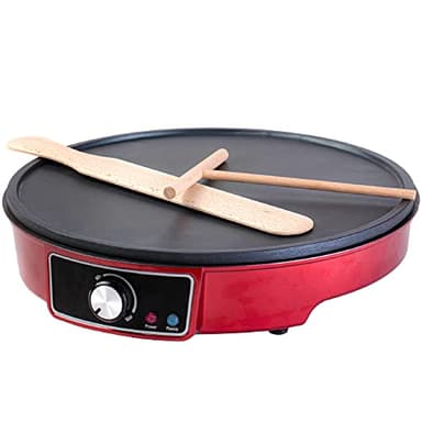 Gadgy Crepiera Elettrica | 1000 Watt | Piastra per Crepes | Macchina Pancake | Padella Crepes | Creperia | Pancake Maker | Padella per Piadina | Spatola Crepes Inclusi | Temperatura Regolabile